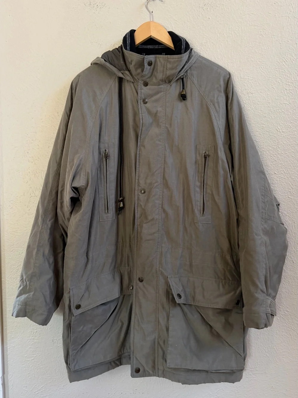 Greg Norman greenish hood field jacket